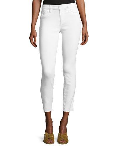 Solid Skinny Ankle Jeans