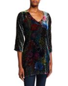 Tappa Floral-print Velvet Tunic