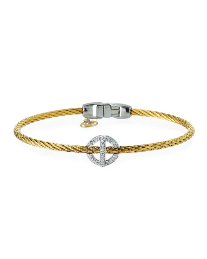 Diamond Circle-station Bangle, Gold