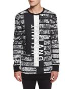 Logo Graphic Oversized Sweater, Black