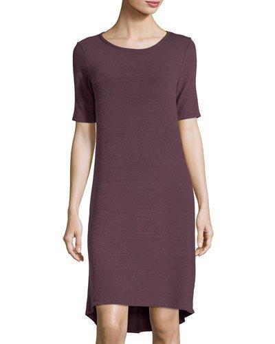 Half-sleeve High-low Jersey Dress