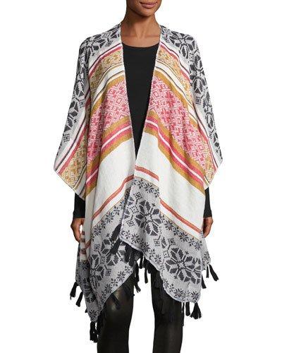 Geometric-print Blanket Poncho