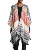 Geometric-print Blanket Poncho