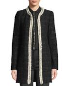Andreas Collarless Boucle Jacket W/ Crystalized Embroidery