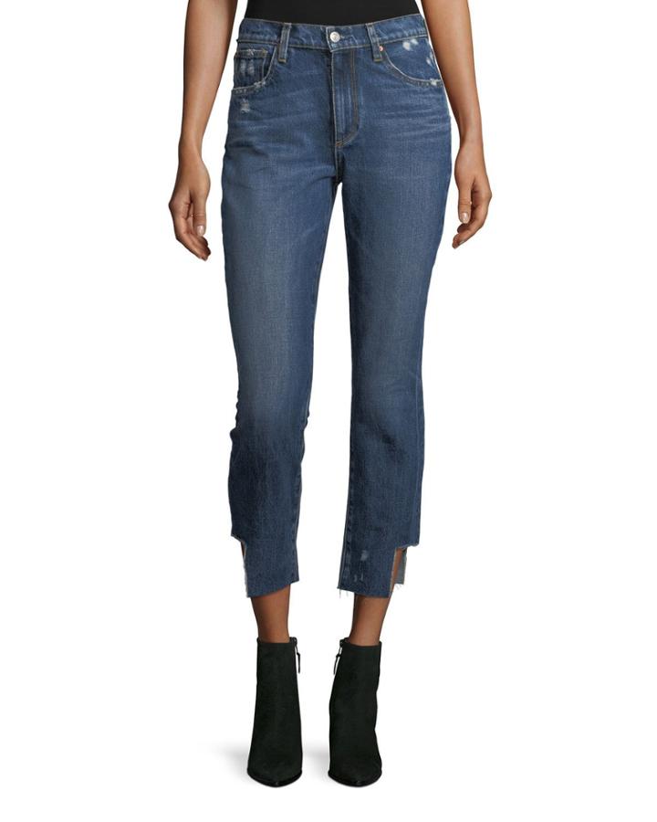 Gemma Mid-rise Straight-leg Crop Jeans