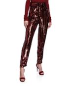Stripe Sequined Tapered Pants