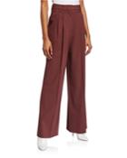 High-waist Wool Palazzo Pants