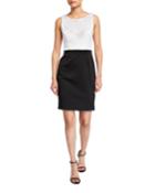 Colorblock Sheath Dress W/ Embellished Bodice