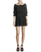 Waylon Boat-neck Blouson-sleeve Dress