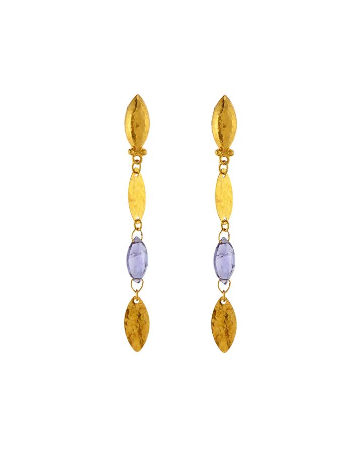 Gurhan Willow Bloom 24k Linear Drop Earrings, Women's, Gold