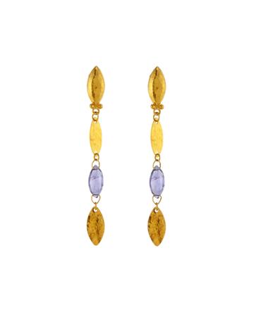 Gurhan Willow Bloom 24k Linear Drop Earrings, Women's, Gold