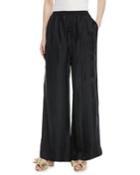 Elastic-waist Wide-leg Striped-jacquard Pants