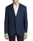 Plaid Two-button Wool Jacket,