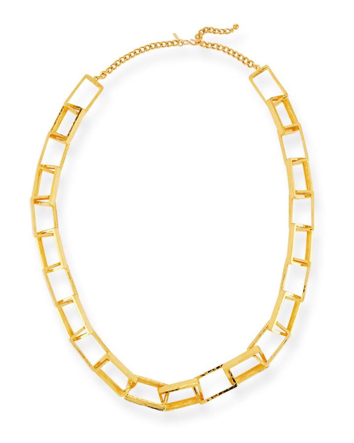 Long Gold-plated Box Chain Necklace