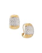 Martellato 18k Huggie Hoop Earrings W/ Diamonds