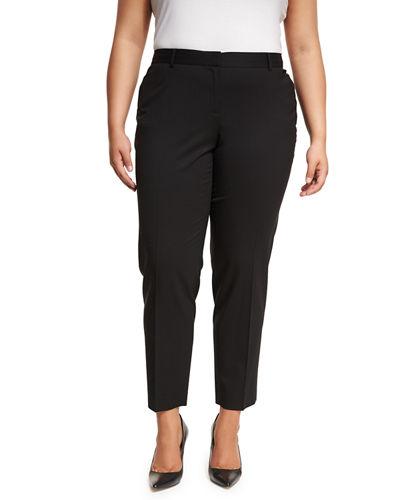 Downtown Straight-leg Wool Pants,