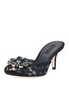 Keria Jeweled Lace Low-heel Slide