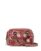 Perri Crushed Velvet Crossbody Bag, Pink
