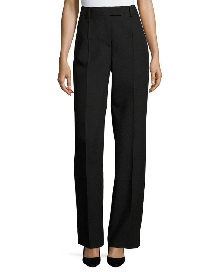 Virgin Wool High-waist Straight-leg Pants