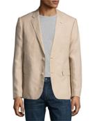 Two-button Linen Blazer, Tan