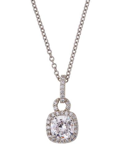Cushion-cut Cz Pendant Necklace, Clear
