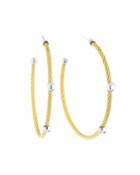Cable Hoop Earrings, Golden