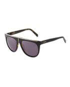 Flat-top Two-tone Acetate Aviator-style