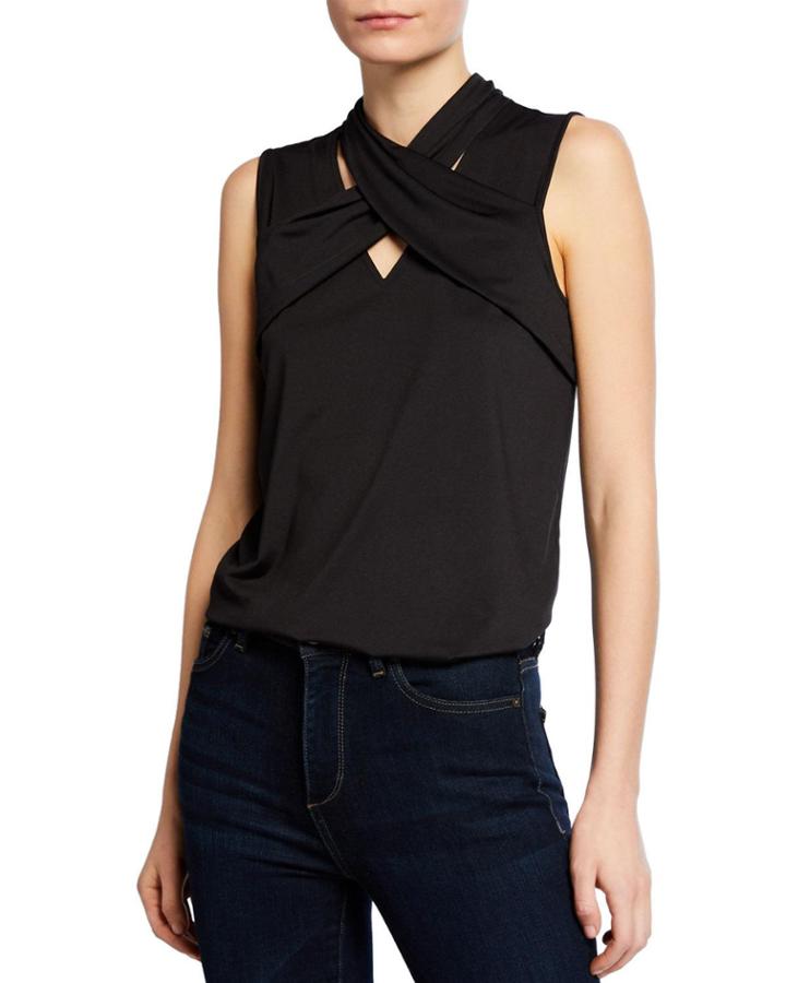 Drape Crosscross-neck Top