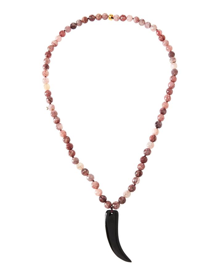 Mulberry Black Horn Pendant Necklace
