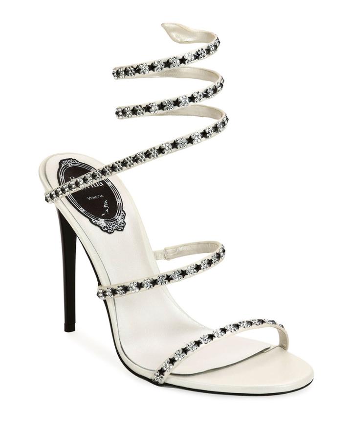 105mm Snake-ankle Sandals With