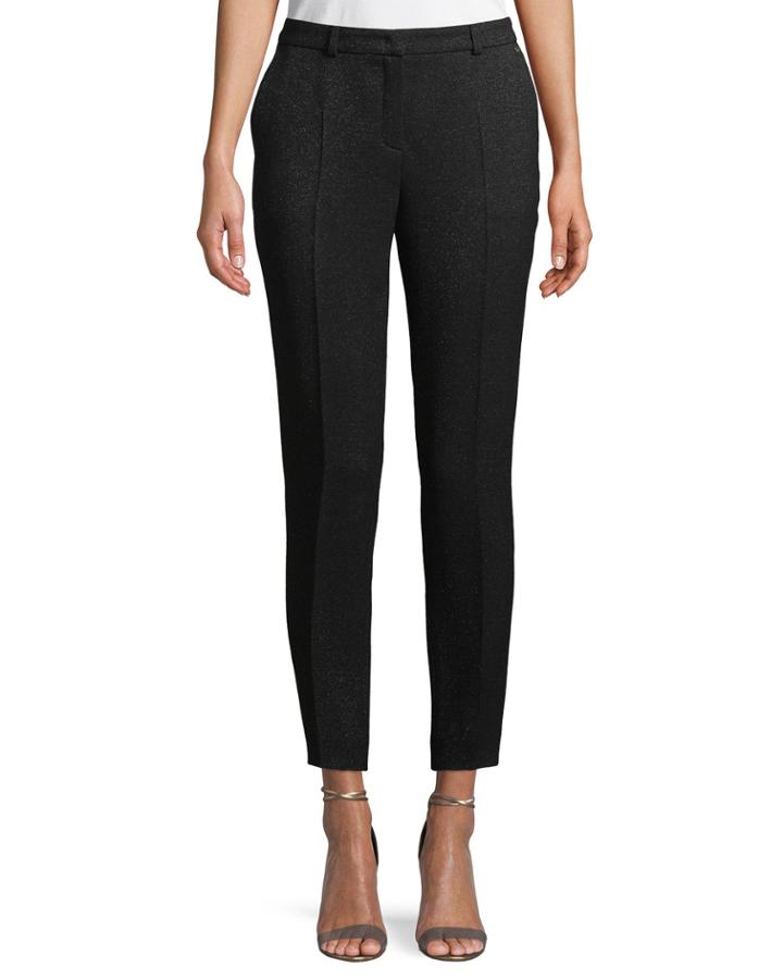 Talas Straight-leg Metallic-wool Ankle Pants