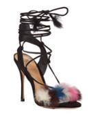 Lori Faux Fur Ankle Tie Cocktail