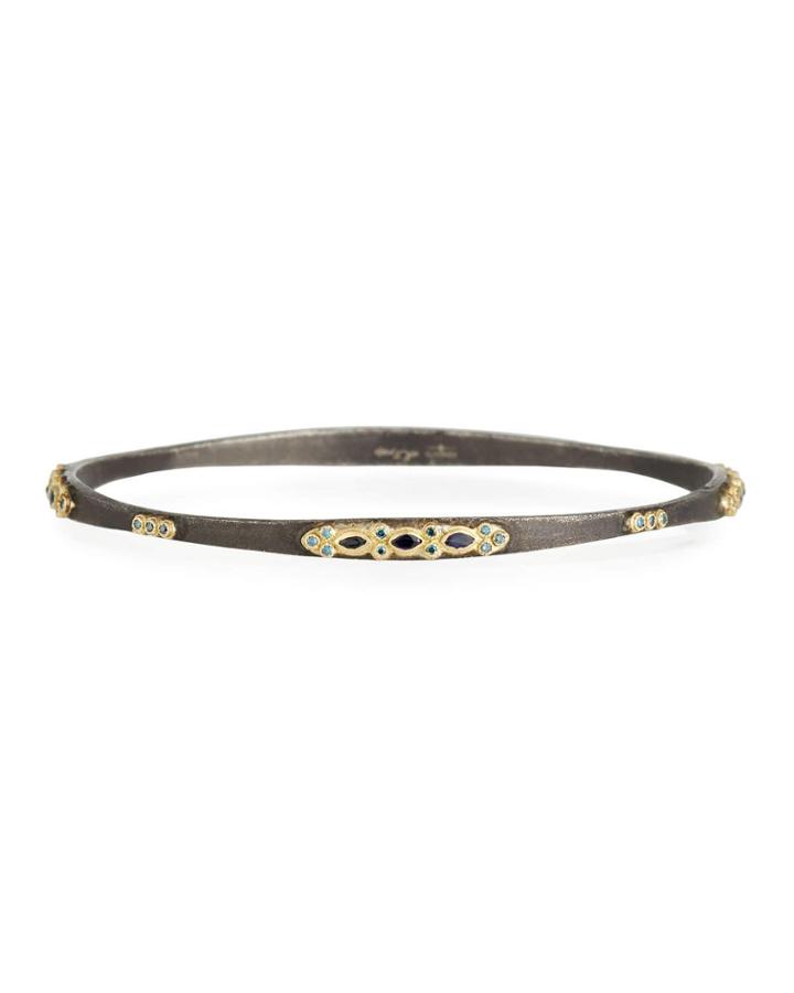 Old World Blue Sapphire & Diamond Bangle