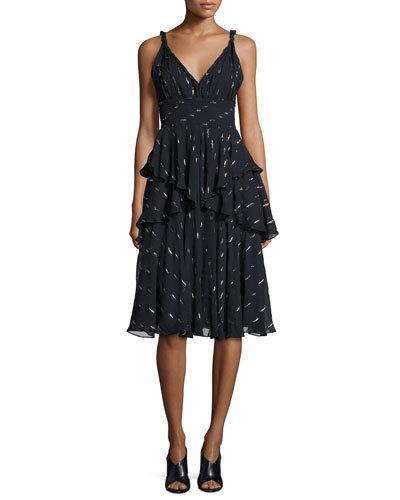 Metallic Chiffon Tiered