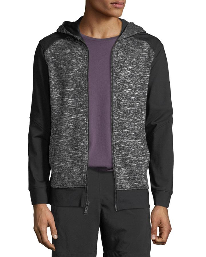 Abettor Zip-front Mixed-media Hoodie