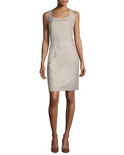 Rebecca Wool-blend Dress, Gray Pattern