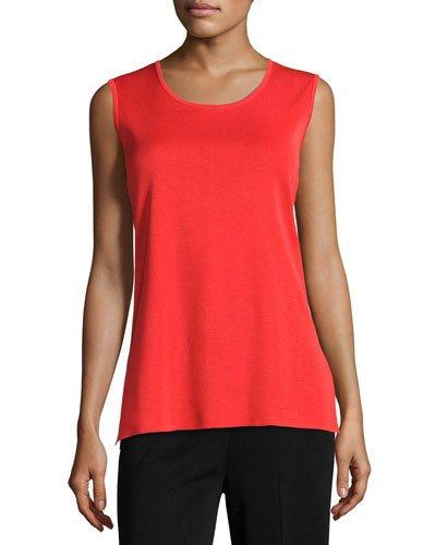 Scoop-neck Knit Tank, Orange