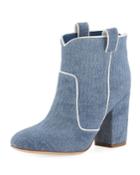 Pete Piped Denim Booties