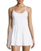 Double Layered Sleeveless Short Jumpsuit, White