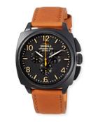 46mm Men's Brakeman Chronograph Watch With Leather