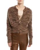Zip-front Mohair-blend Cardigan