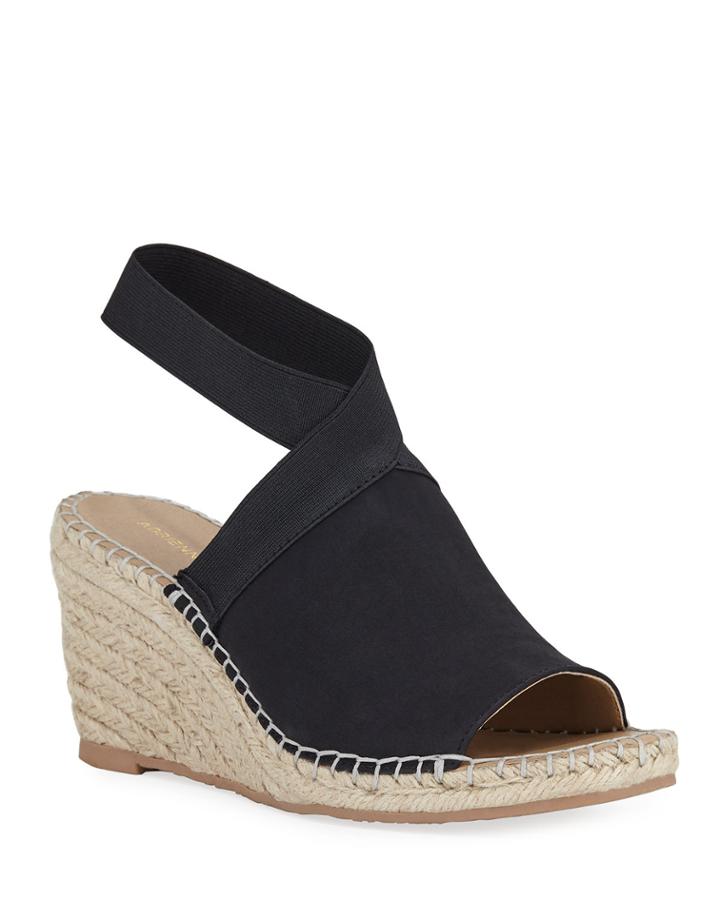 Elastic-strap Espadrille Wedge