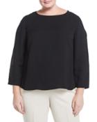 Maxina Cold-shoulder Silk Blouse, Black,