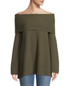 Cashmere Off-the-shoulder Foldover