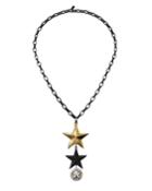 Tricolor 3-star Lariat Necklace