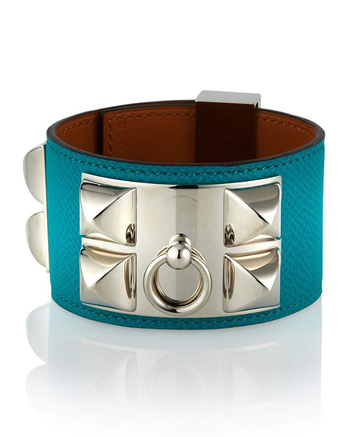 Estate Leather Bracelet W/