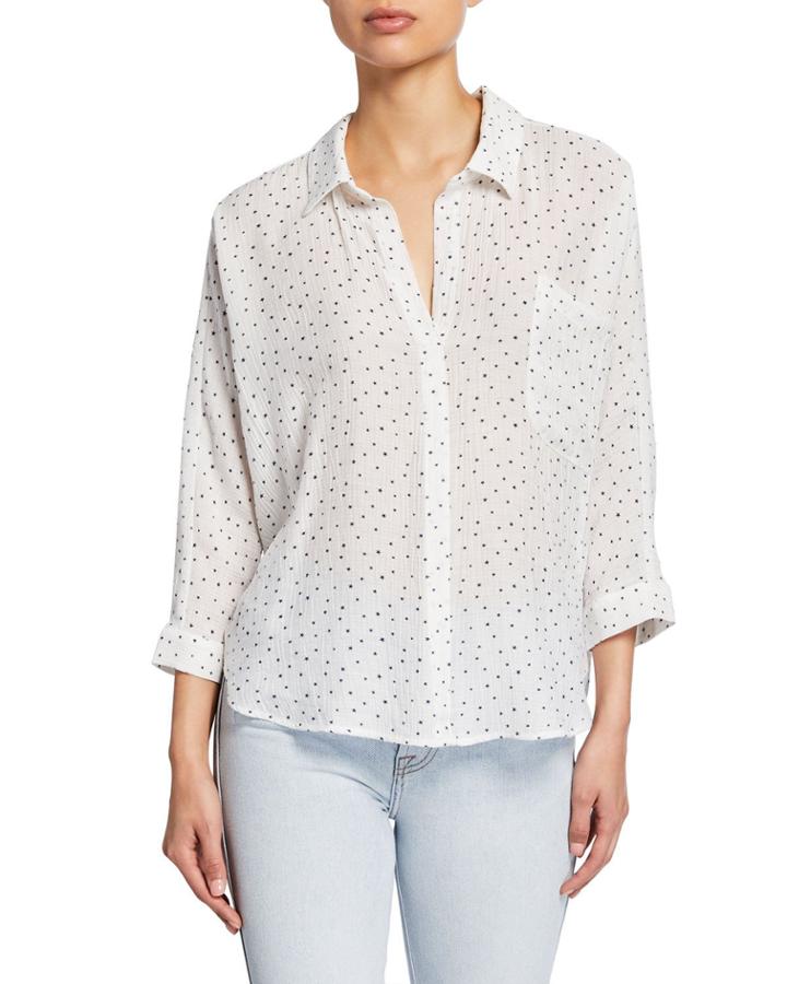 Marie Star-print High-low Top