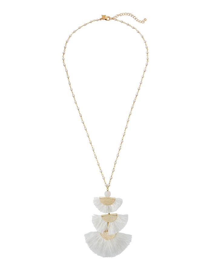 Triple Fan Pendant Necklace