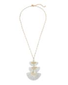 Triple Fan Pendant Necklace