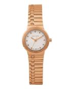 17mm Victoria Round Stainless Steel Bracelet Watch, Rose Golden